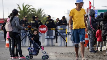 Chile: migrantes venezolanos bloquearon una