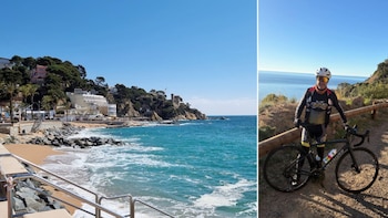 Vistas a la playa de Lloret de Mar, junto a una imagen de Ricard Jové (Visita Costa Brava, @ricardjove_)