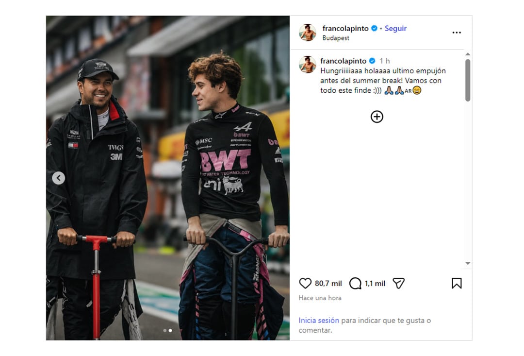 Franco Colapinto habla con Sergio