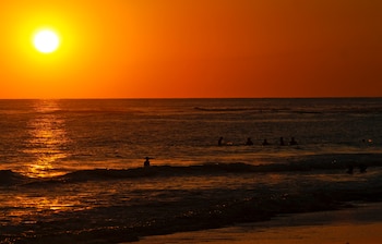 Vista de un atardecer en