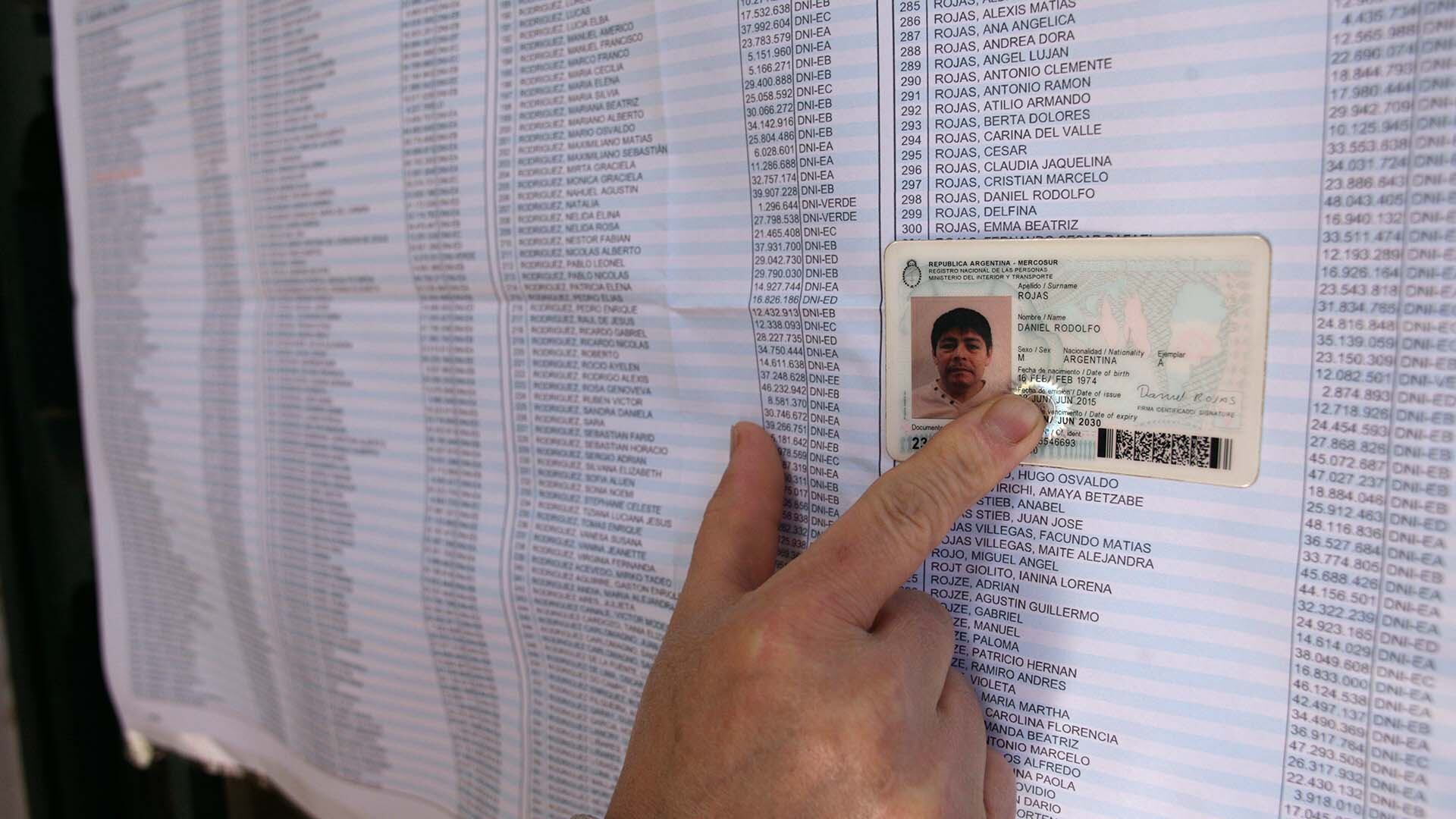 La Cámara Nacional Electoral recuerda que solo se admite votar con el documento que figura en el padrón (Crédito: Roberto Almeida)