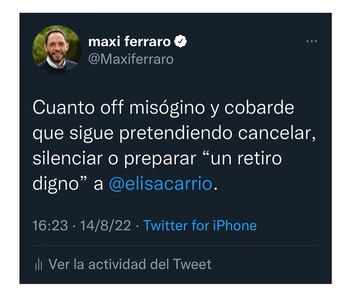 El mensaje de Maximiliano Ferraro