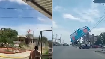 Un pancarta electoral también se