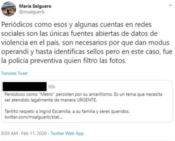 Salguero explicó que medios de