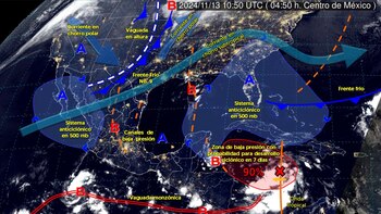 Estos sistemas meteorológicos influirán hoy en el clima de México. (SMN)