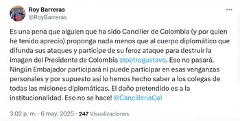 Roy Barreras señaló que