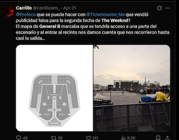 La sección General B fue puesta mucho más atrás de lo que aparecía en los mapas de venta (redes)