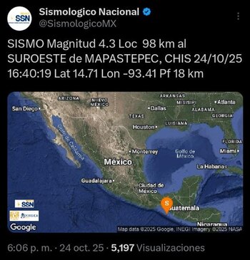 Un sismo de magnitud 4,3 sacudió la