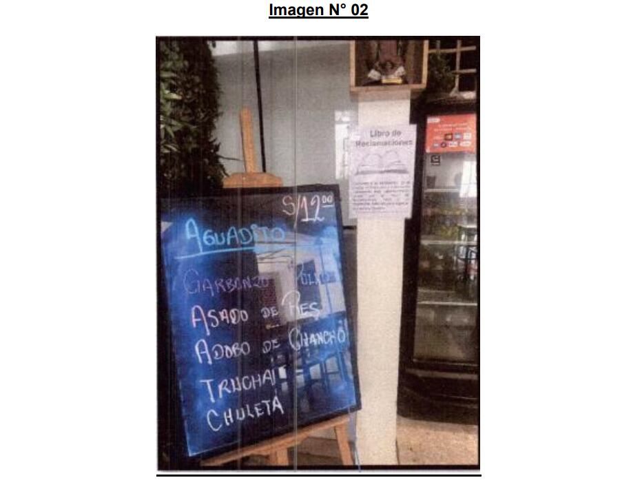Esta imagen fue mostrada por el restaurante denunciado, quienes mencionaron que, previamente, sí habían puesto los precios en la carta. Foto: Indecopi