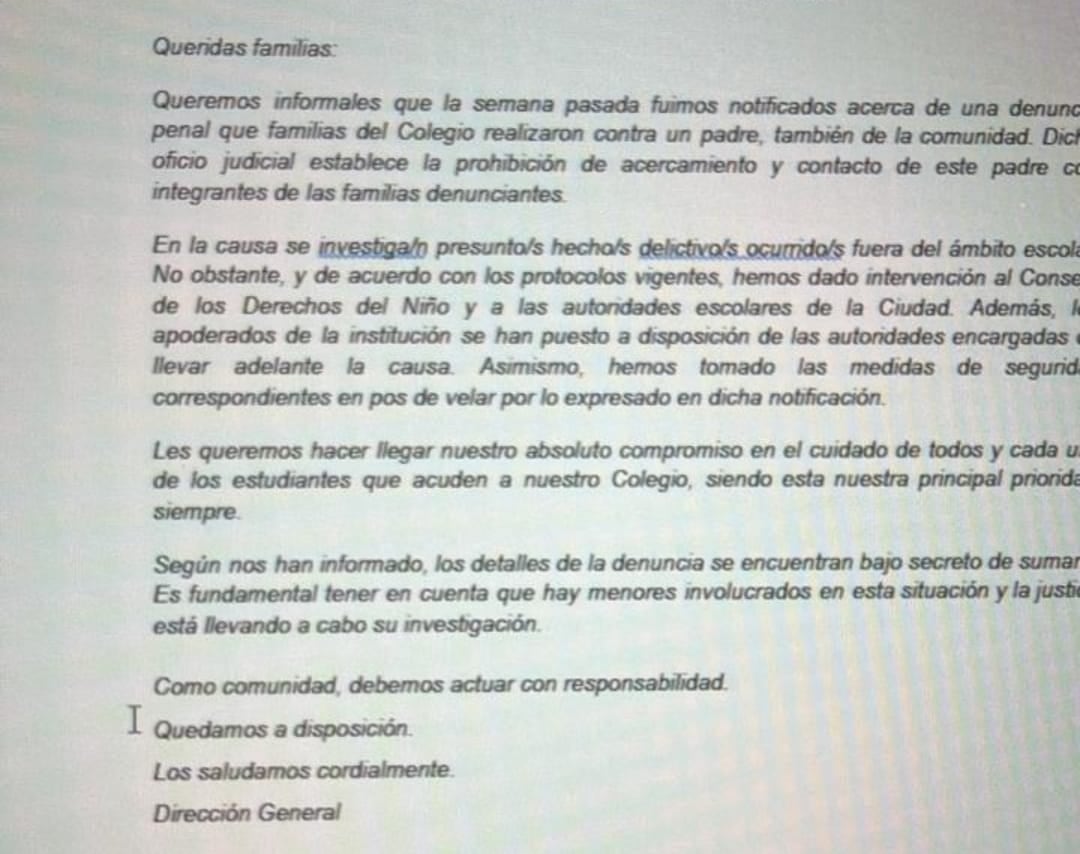 El comunicado que mandaron desde Palermo Chico a la comunidad educativa a un mes de las denuncias contra Marcelo Porcel