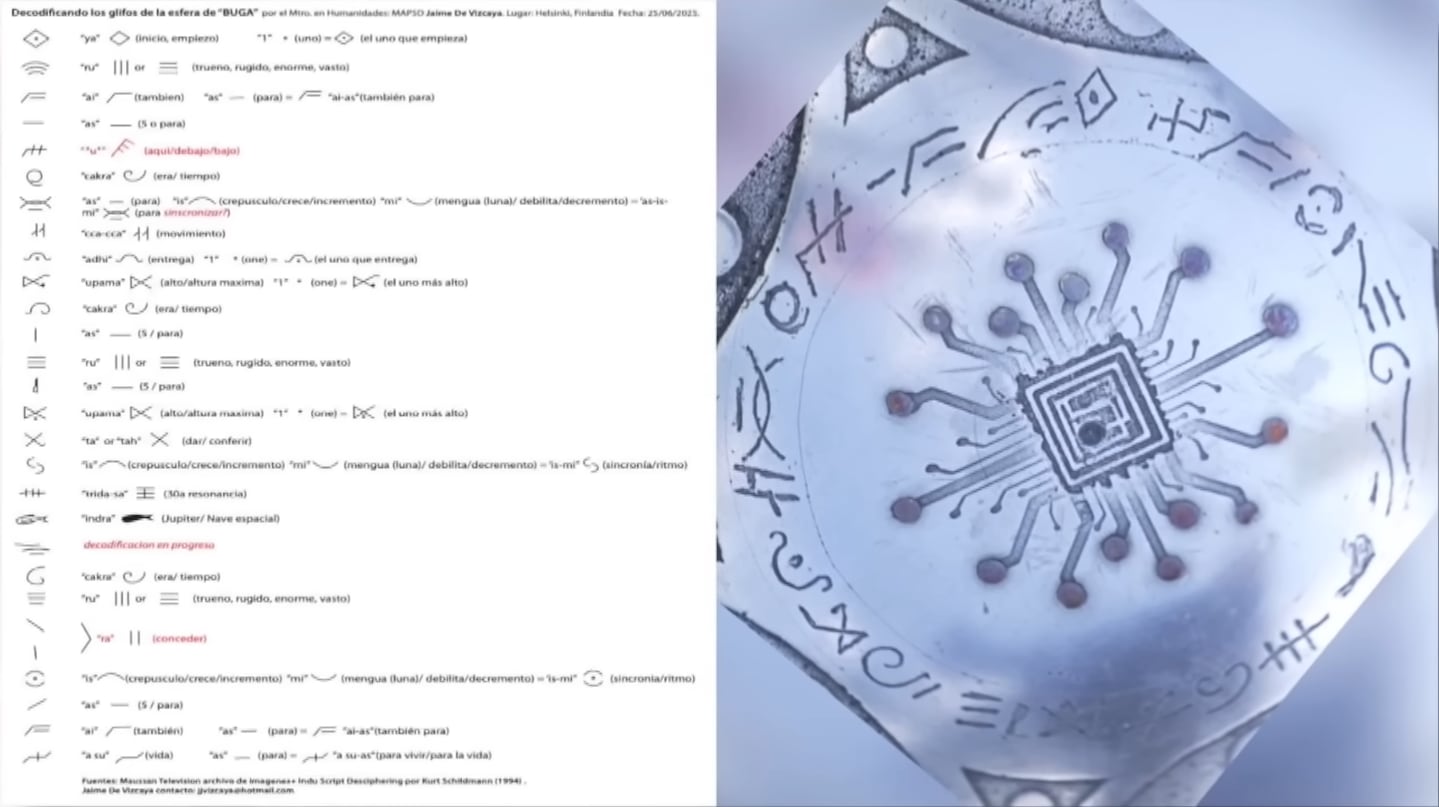 La supuesta traducción de los grabados (@jaimemaussanoficial / YT )