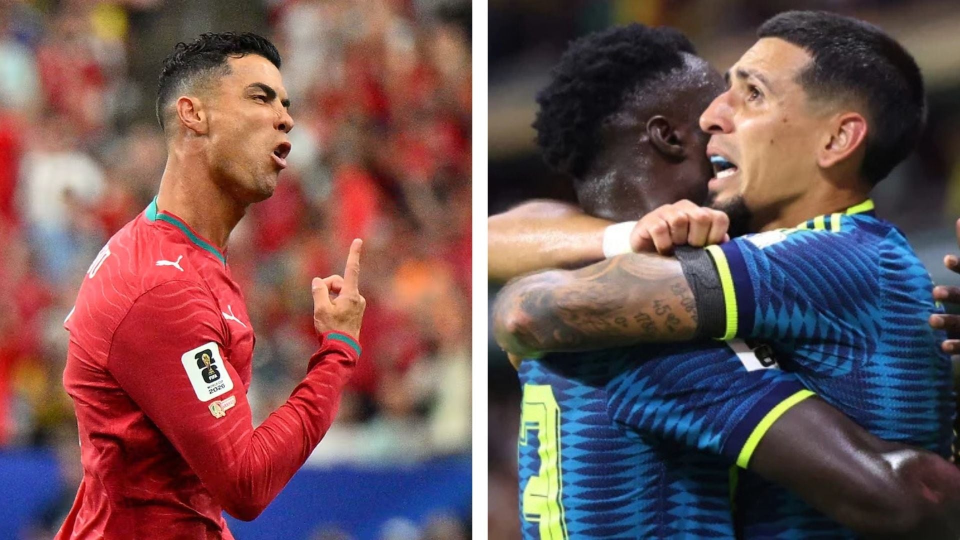 En la imagen aparecen Cristiano Ronaldo, capitán de la Selección de Portugal, y dos jugadores de la Selección Colombia que defenderán sus ataques: Daniel Muñoz y Davinson Sánchez - crédito EFE/Reuters