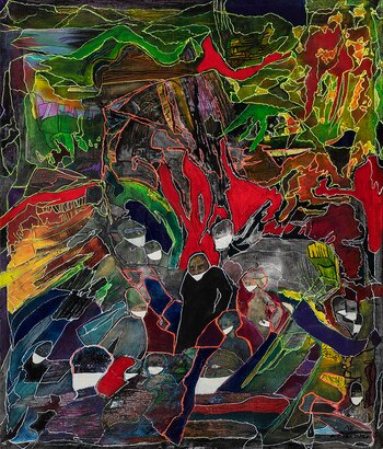 "A cara tapada" (127x109,5cm) acrílico