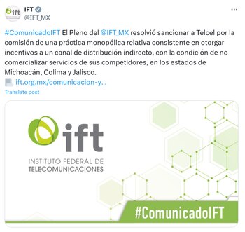 El organismo anunció desde sus