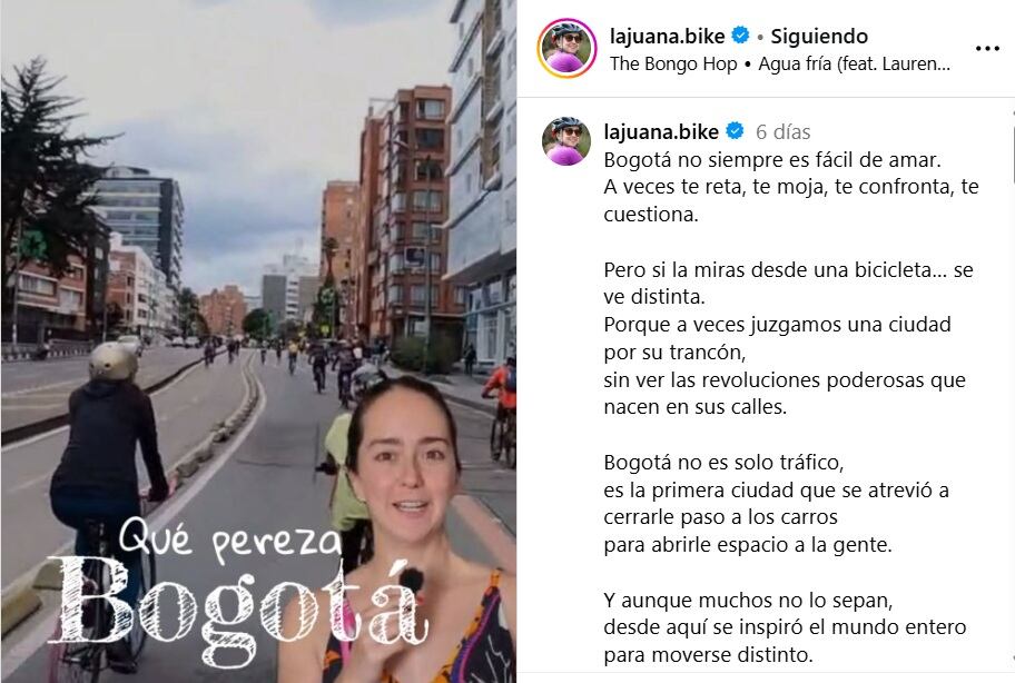 Juanita Arias Palacio ha recorrido el continente en bicicleta, además de rodar por Europa y Asia - crédito @lajuana.bike/IG