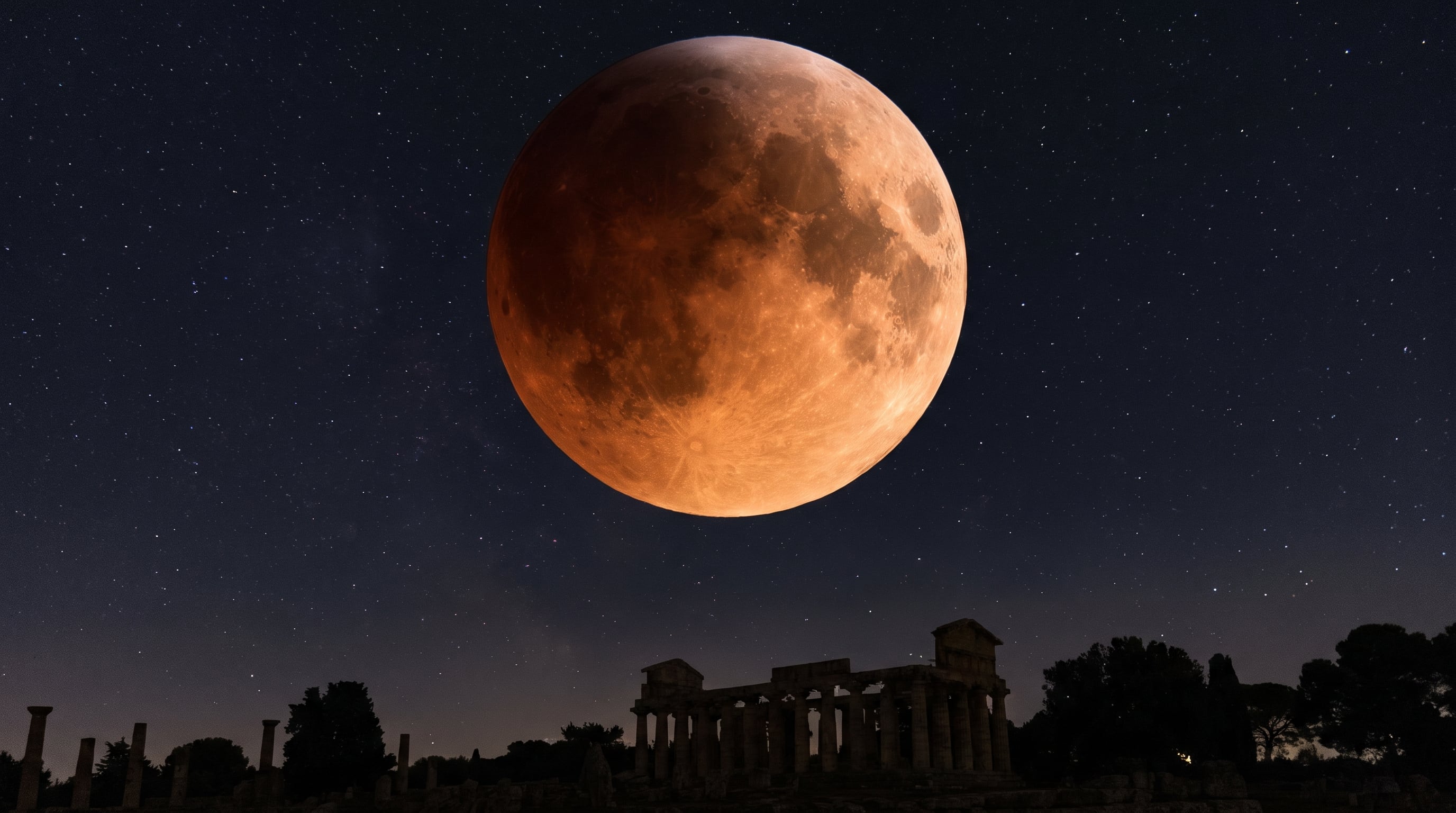 La Luna adquirirá un tono rojizo o cobrizo durante el eclipse lunar porque la atmósfera terrestre filtra la luz solar y proyecta sobre el satélite las longitudes de onda más largas. (Imagen Ilustrativa Infobae)