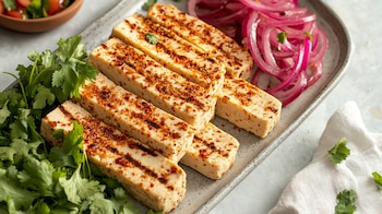 Queso vegano elaborado con garbanzos