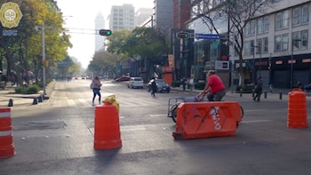 Manifestación en avenida Juárez,