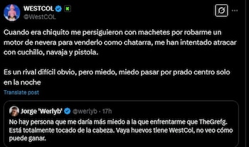 Palabras de Westcol por la