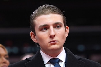 Barron Trump, hijo menor de Donald Trump, en la ceremonia de asunción presidencial en Washington, en enero de 2025 (AP Foto/Evan Vucci)
