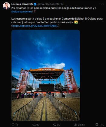 Lorenia Canavati escenario antes de