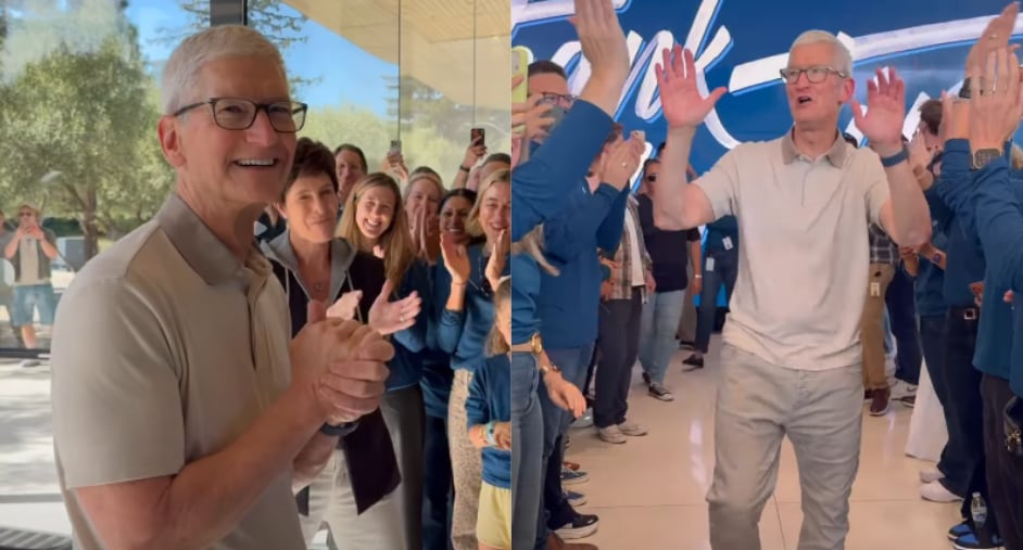 Apple despide a Cook en su centro de Cupertino. (Instagram: helloapple)