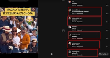 Magaly Medina é estrela num momento que causou preocupação durante o evento tauromáquico na Chota. Navio: Tiktok.