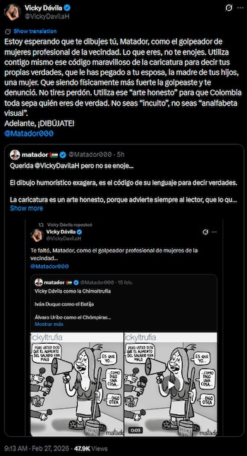 Vicky Dávila exigió autocaricatura a