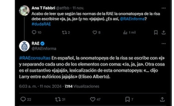 En X, la RAE responde las consultas de los usuarios. (X: RAEInforma)