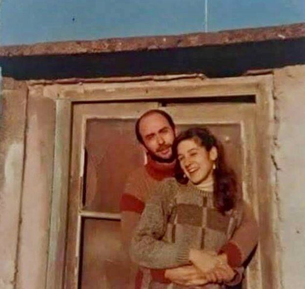 El Indio Solari con Virginia, su compañera de vida