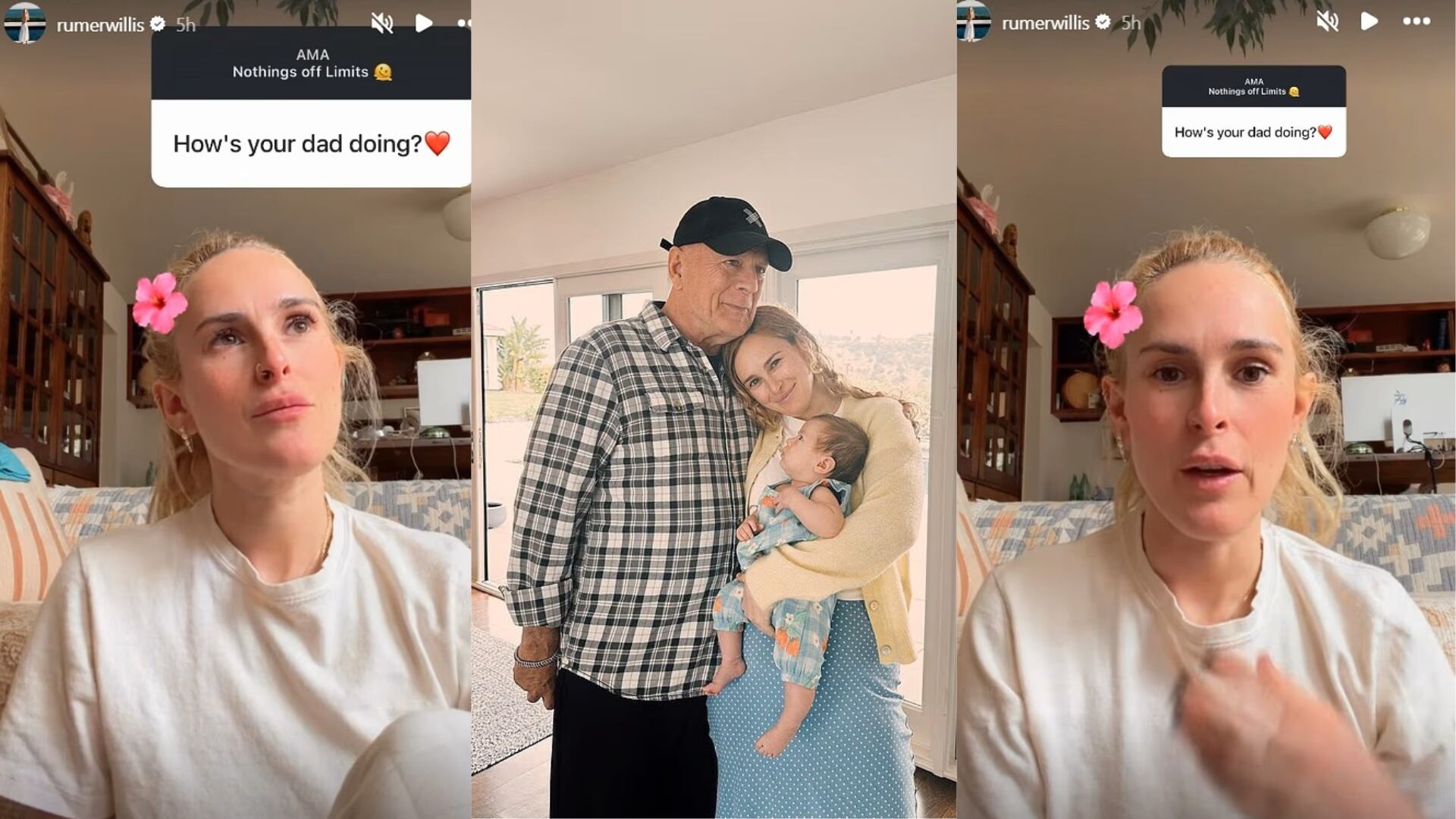 Bruce Willis, retirado desde 2022 por demencia frontotemporal, recibe atención permanente en una vivienda independiente con cuidados las 24 horas.