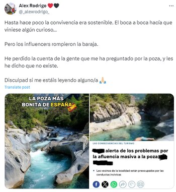 Tweet de Álex Rodrigo (X)