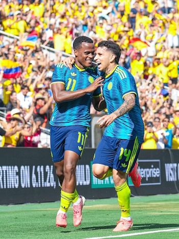 Gustavo Puerta y Jhon Arias fueron dos de lo jugadores más destacados de la victoria 2-0 de la selección Colombia contra Jordania - crédito FCF