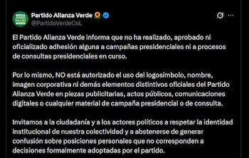 La Alianza Verde aseguró que