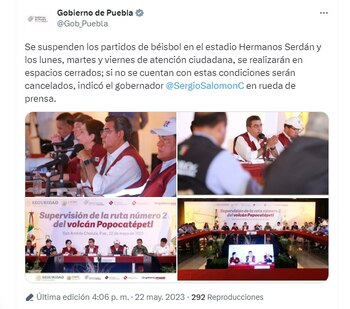 Por caída de ceniza volcánica