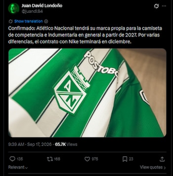 El periodista que está al día de la información que ocurre con el verde informó sobre el fin del contrato-crédito @juandl84/X