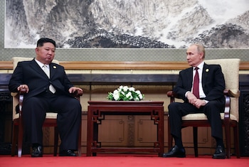 El líder norcoreano Kim Jong Un (izq.) y el presidente ruso Vladímir Putin. EFE/EPA/ALEXANDER KAZAKOV/SPUTNIK/KREMLIN POOL - CRÉDITO OBLIGATORIO