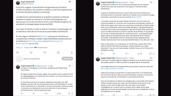 El jurista compartió toda la documentación que demuestra lo que expuso desde su cuenta de X - crédito @Sergioclavijo54/X