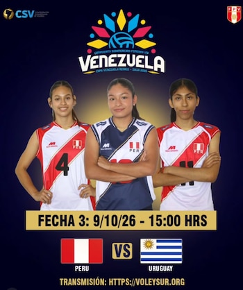 Perú jugará con Uruguay por la fecha 3 del Sudamericano Sub 19 de Vóley 2026