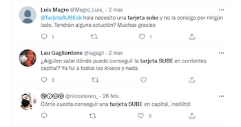 Reclamos de los usuarios en