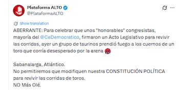 Esta fue la denuncia que se realizó desde la Plataforma ALTO