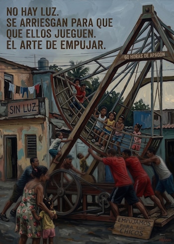 Movieron atracciones mecánicas a fuerza de brazos tras prohibirles conectarse a la red eléctrica en Cienfuegos (Imagen referencia Infobae)