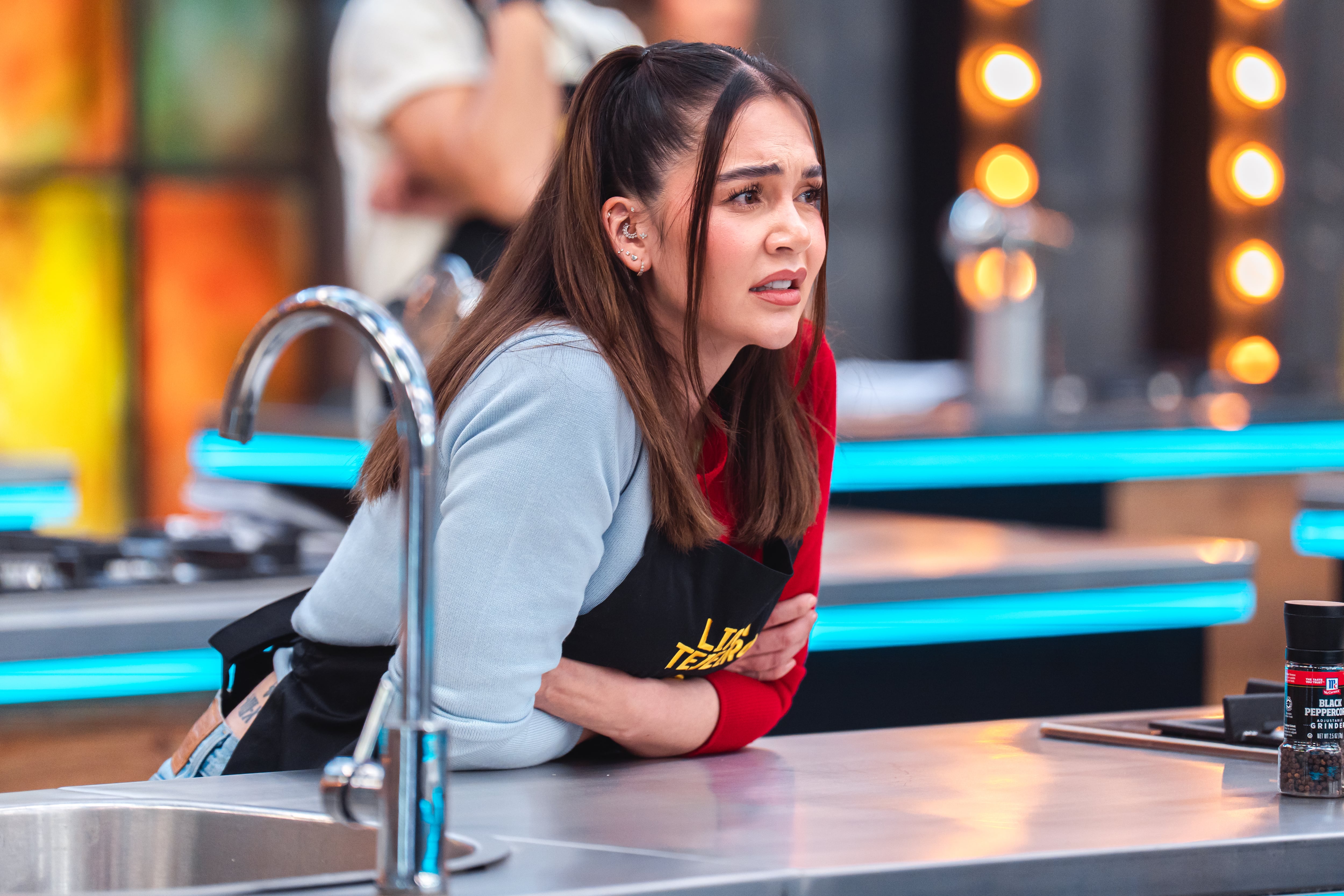 La actriz enfrentó una crisis de salud durante MasterChef Celebrity, donde descubrió su embarazo en plena competencia - crédito cortesía Canal RCN