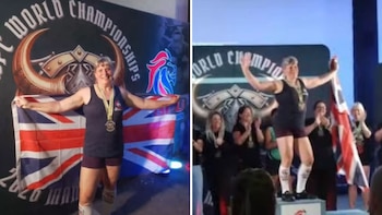 A los 65 años, una británica ganó su tercer título mundial de powerlifting tras comenzar a entrenar hace dos años y medio