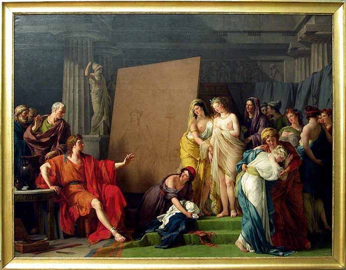 Zeuxis y las muchachas de Crotona François-André Vincent.Museo del Louvre (Wikimedia)