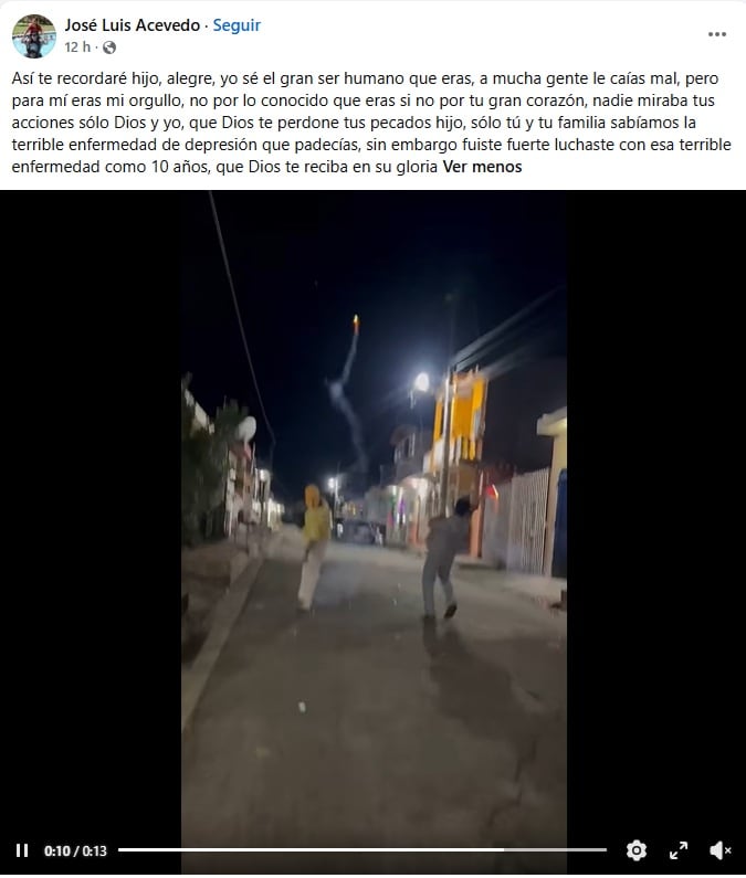 Mensaje del papá del Komanche