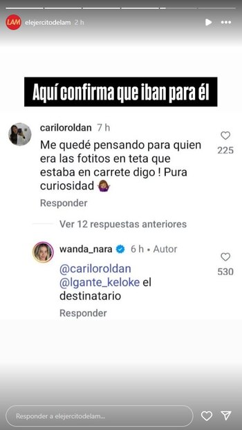 Wanda explicó para quién estaban
