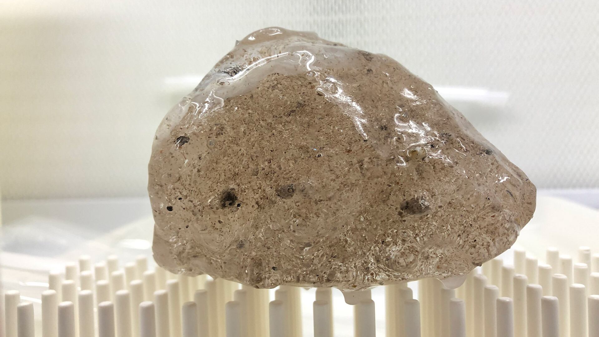 Los investigadores pusieron hielo derretido recogido de los glaciares de Alaska dentro de una sala limpia para evitar contaminar las muestras/Kiefer Forsch Kiefer_Forsch_NatureComm_CleanLab