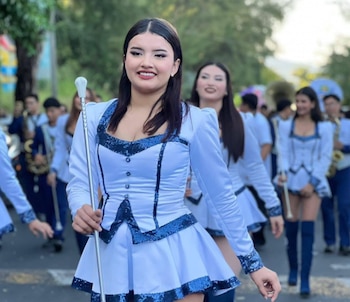 Katherine Michelle, fue una destacada cachiporrista de la Banda Bicentenario (Foto cortesía Cristy de Araniva).