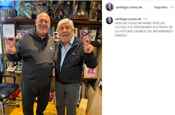 El posteo de Instagram de Santiago Cúneo con Hugo Moyano